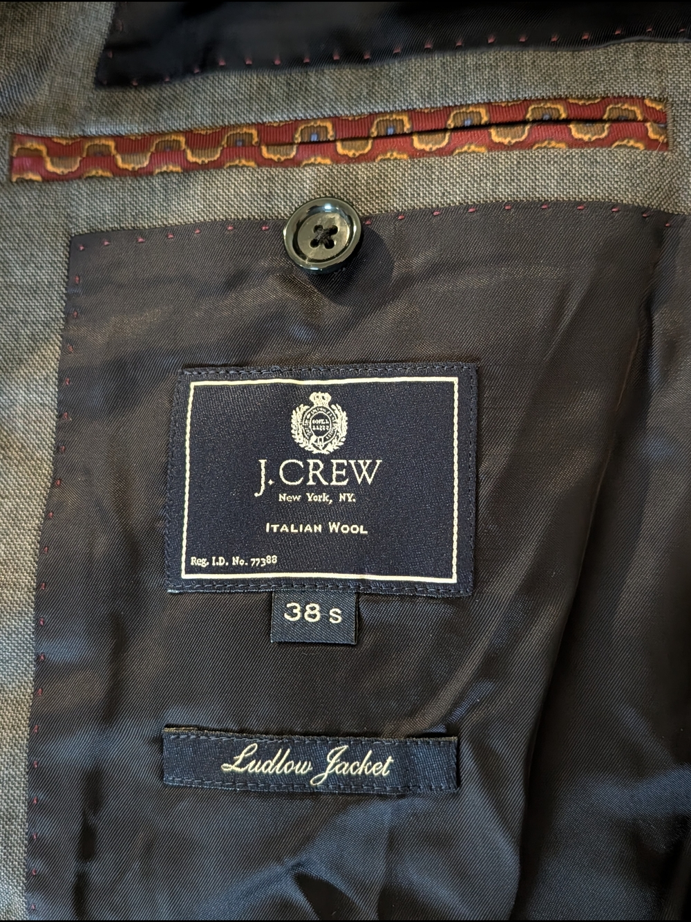 J.Crew Ludlow 38S 100% Italian Wool Sport Coat Blazer Gray Button Occasion Guest - Picture 4 of 5